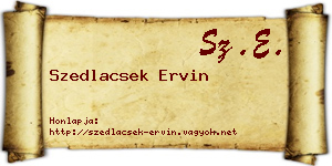 Szedlacsek Ervin névjegykártya